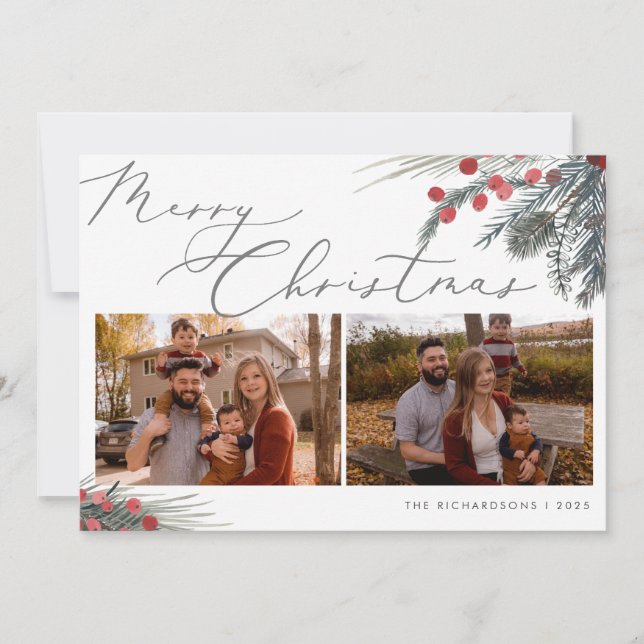 Foliage de Navidades de tarjetas de Navidades foto (Anverso)