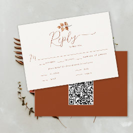 Foliage de Otoño Boda otoño de Terracota QR RSVP