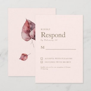 Foliage de otoño Rubor Simple Gold Wedding RSVP