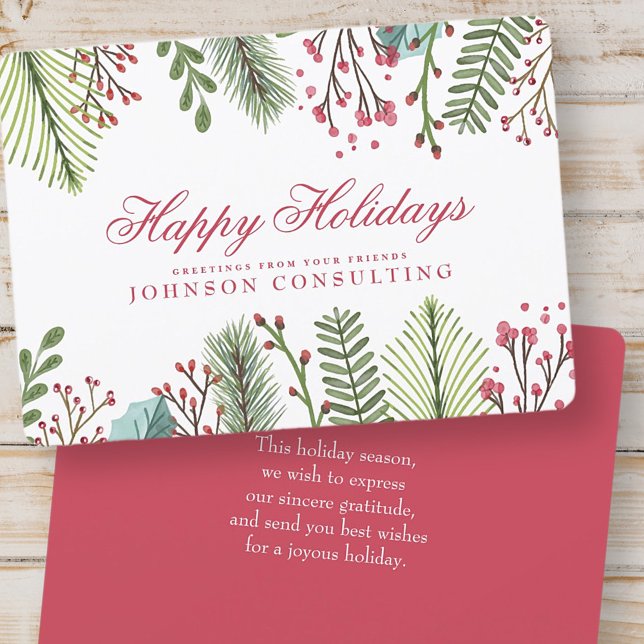 Foliage de Watercolor Holly | Saludos navideños (Subido por el creador)