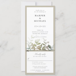 Foliage deja la invitación de boda w rsvp adjunto
