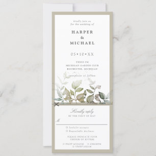 Foliage deja la invitación de boda w rsvp adjunto