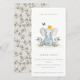 Foliage del elefante del bebé Invitación a cualqui