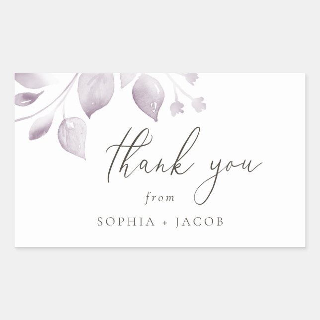 Foliage Dreamy Gracias Pegatina Rectangular (Anverso)