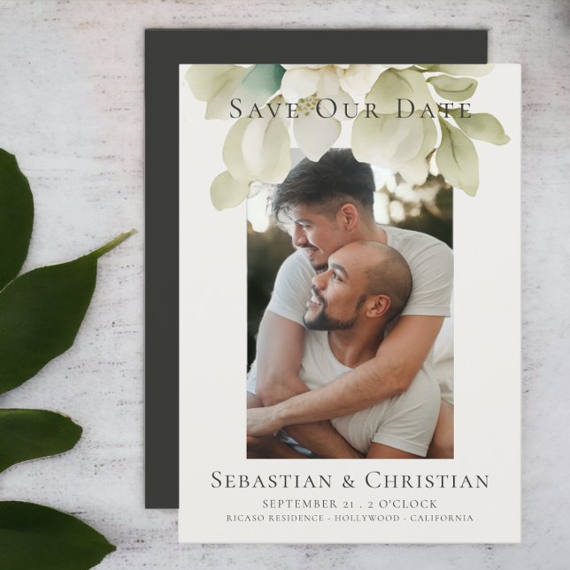 Foliage Elegante Fotográfico Salven Al Boda De Fec (Photo Elegant Foliage Save The Date Wedding announcement from Ricaso)