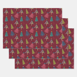 Foliage festivo: Papel envuelto en árbol de Navida