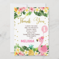 Foliage floral Flamingo cumpleaños Tarjeta de agra