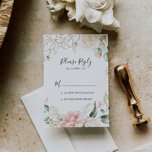 Foliage floral Gold Green RSVP