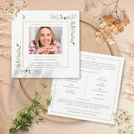 Foliage Funeral Memorial Order Service Program