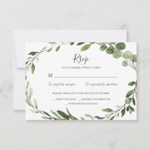 Foliage Greenery Wedding Tarjeta RSVP