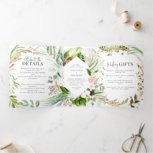 Foliage + invitación floral a la boda y detalles
