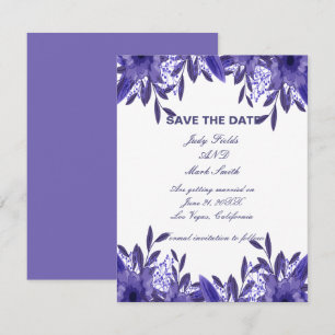 Foliage morado azul floral Guardar la tarjeta de f