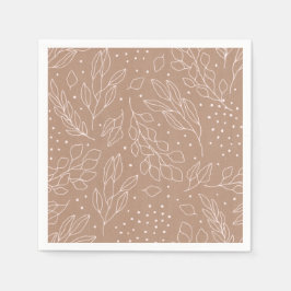 Foliage rosa y bayas en la servilleta de papel Kra