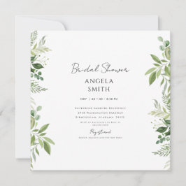 Foliage Simple y Elegante Invitación cuadrada para