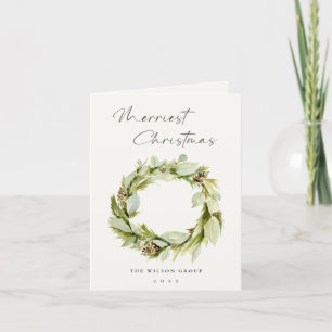 Foliage Winter Wreath Merriest Navidad Logo