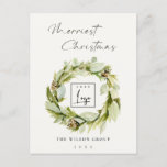 Foliage Winter Wreath Merriest Navidad Logo<br><div class="desc">Si necesitas más personalización,  por favor,  no dudes en enviarme un mensaje a yellowfebstudio@gmail.com.</div>