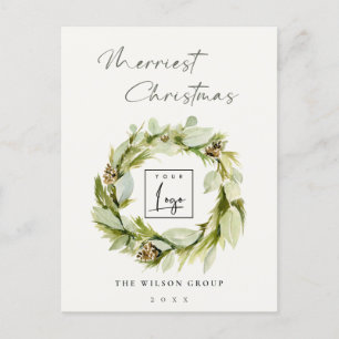 Foliage Winter Wreath Merriest Navidad Logo