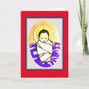 FOLK ART BABY JESUS NAVIDADES Tarjeta plegada