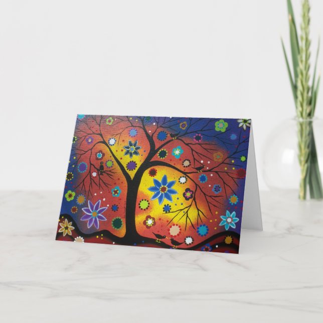 FOLK ART Esperando la tarjeta de felicitación Suns (Anverso)