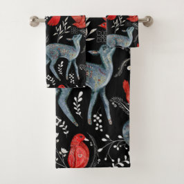 Folk-art style floral  pattern designs