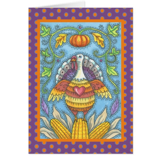 FOLK ART TURKEY GRACIAS A LA GRABACIÓN DE LA TARJE (Frente)