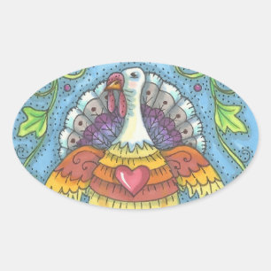 FOLK ART TURKEY, GRACIAS A LOS PEGATINAS DE AVES