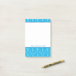 Folk Florals en notas personalizadas azules