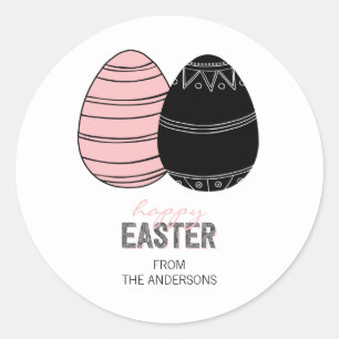 Folk Happy Easter Eggs Pegatina