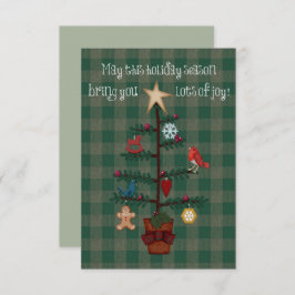 Folkart Christmas Tree Plaid Felt Look