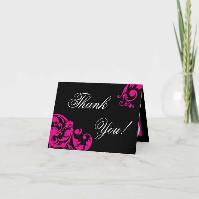 Follada Gracias Tarjeta Floral Rosa Caliente Filig (Anverso)