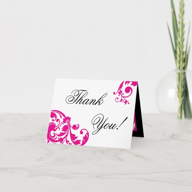 Follada Gracias Tarjeta Floral Rosa Caliente Filig (Anverso)