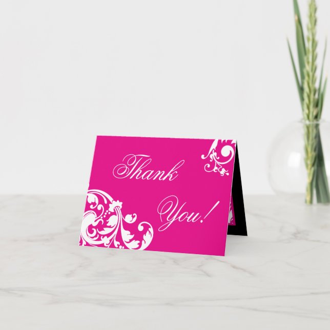 Follada Gracias Tarjeta Floral Rosa Caliente Filig (Anverso)