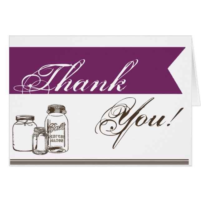 Follada Gracias Tarjeta Mason Jar Country Rustic V (Anverso (Horizontal))