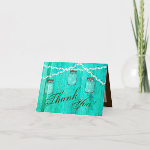 Follada Gracias Tarjeta Mason Jar String Lights Wo