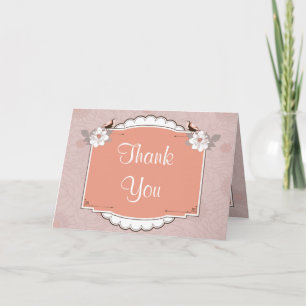 Follada Gracias Tarjeta Pájaros De Amor Floral Ros