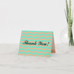 Follado Gracias Tarjeta Chevron Seafoam & Salmon