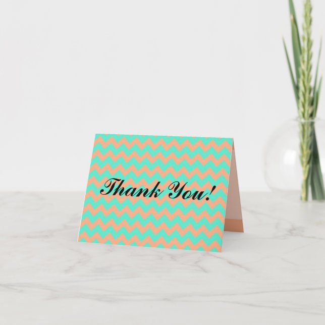 Follado Gracias Tarjeta Chevron Seafoam & Salmon (Anverso)