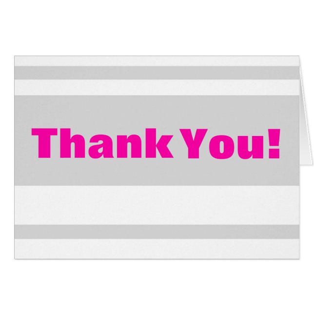 Follado Gracias Tarjeta Moderna Neon Stripe Pink (Anverso (Horizontal))