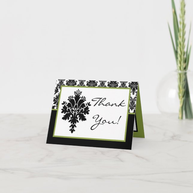 Follado Gracias Tarjeta Verde Negro Damask Lace (Anverso)