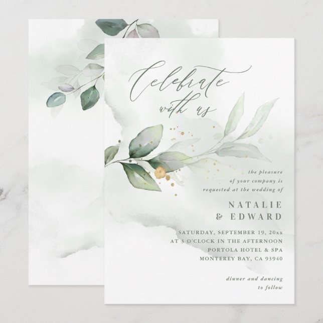 Follaje acuático y boda metálico de oro (Anverso / Reverso)