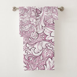Follaje barroco ornamentado rosa