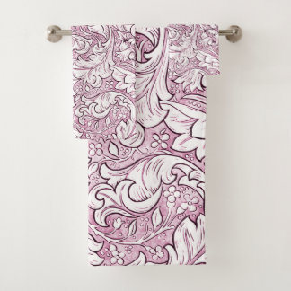 Follaje barroco ornamentado rosa