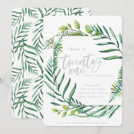 Follaje botánico invitación de 21 años