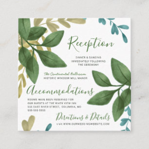 Follaje de la boda de la acuarela de la recepción