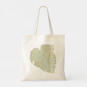 Follaje de Monstera en la bolsa de Tote verde suav
