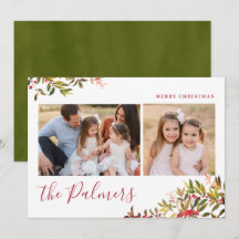 Follaje de Navidad en Acuarela Familia Firma