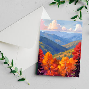 Follaje de Otoño   Tarjeta de paisaje de montaña e