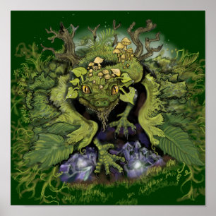 Follaje del Bosque~Impresión de Arte de Dragón