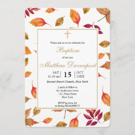 Follaje otoño Invitación al bautismo
