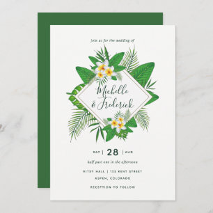 Follaje tropical acuático Invitación a la boda de 